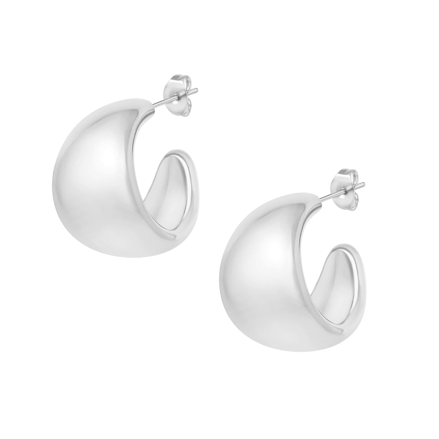 Opal Heart Hoops