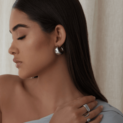 Opal Heart Hoops