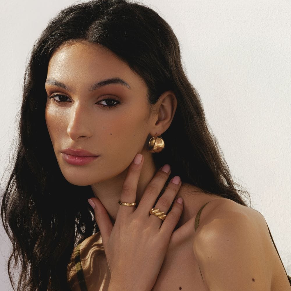 Opal Heart Hoops