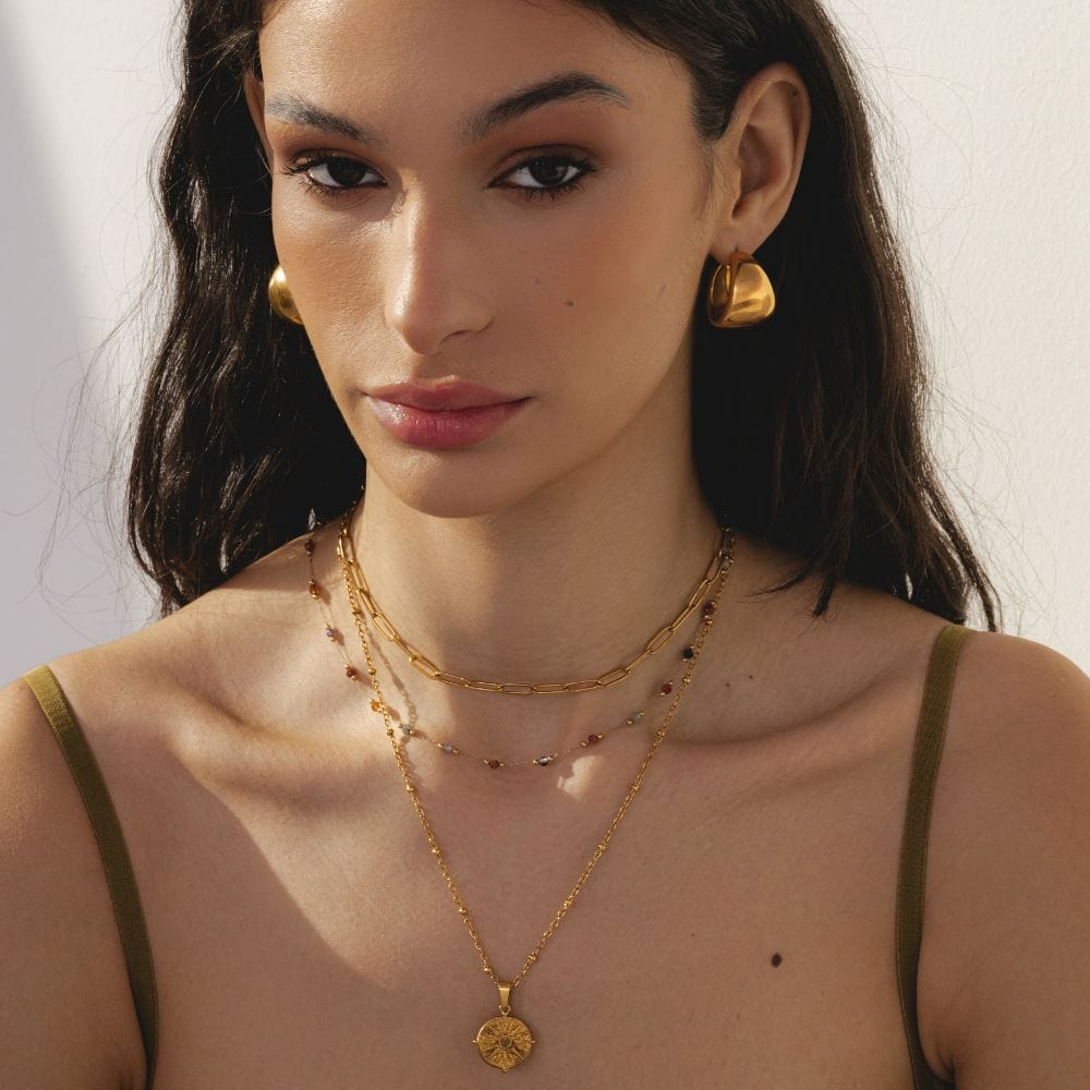 Opal Heart Hoops